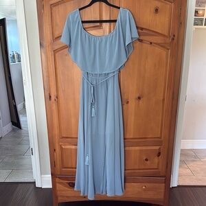 Baltic Born Off Shoulder Victoria Dress in Blue